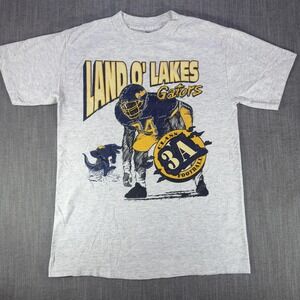 Vintage Land O Lakes Gators Shirt Mens Medium Gray Football 3A All Sport